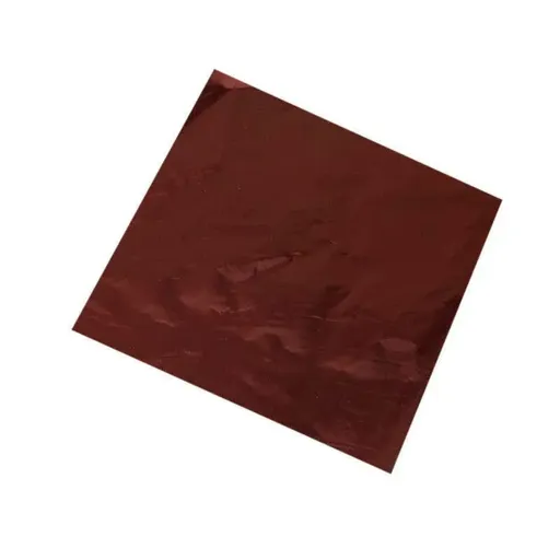 100PCS Tin Foil Aluminium Wrapping Square Chocolate Wrappers 10CM - Brown/Gloss