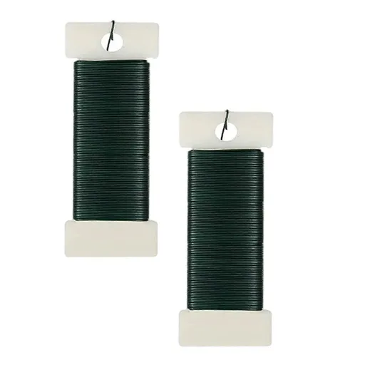 Green Floral Wire for Wreath Tying, 2 Rolls