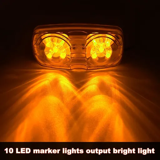 Light Indicator Double Bubble Rectangular 12V Surface Mount RV Camper Trucks Side Marker Light (5 pcs Amber)