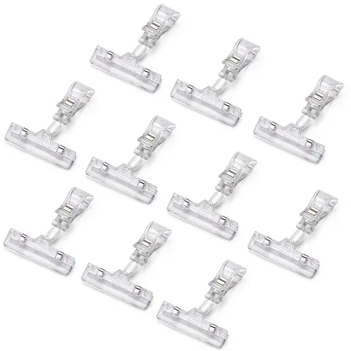 Plastic Merchandise Sign Clip Rotatable Pop Clip-on Holder Stand Price Display Holders Pack of Clear