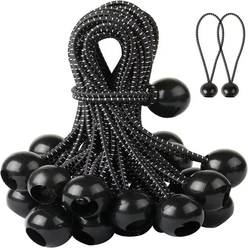 30 Pack Ball Bungee Cord, 6 Inch Heavy Duty Bungie Cord Balls Canopy Tarp Tie Down Bungee Balls for Camping, Tents