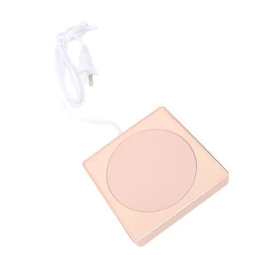 Coffee Mug Warmer Compact Enhanced Flavor Heat Preservation Electric Cup Warmer for Home Apartment Office Travel Pink US Plug