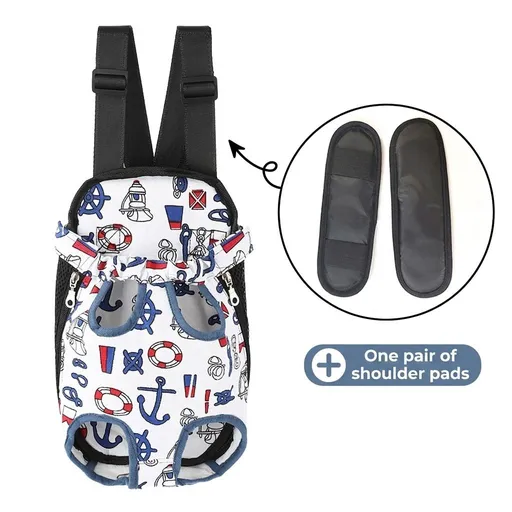Portable Pet Front Chest Backpack for Small Dogs and Cats – Hands-Free Travel Carrier with Adjustable Straps, Breathable Mesh, and Padded Shoulder Pads for Comfortable Outdoor Adventures (XL, White)