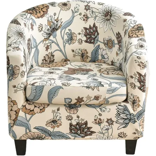 2 Pieces Club Chair Slipcover Stretch Waterproof Tub Chair Slipcover Armchair Covers Sofa Cover Removable Round Barrel Chair Covers Couch Furniture Protector Cover for Living Room, A43