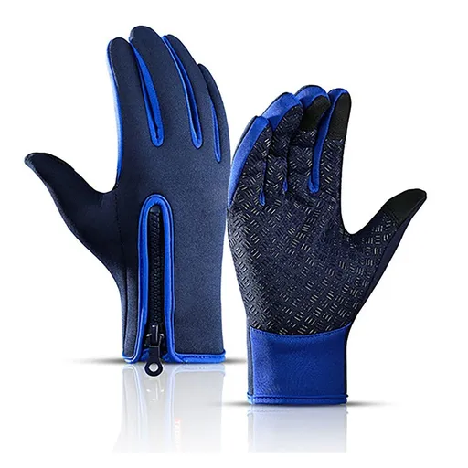 Touch Screen Snow Cycling Hand Gloves - Dark Blue M