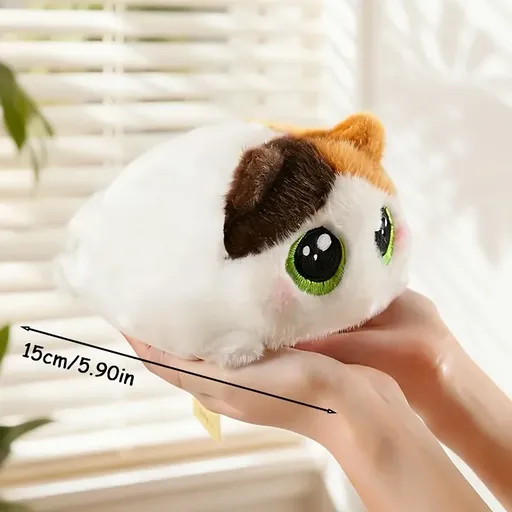 ✨ Kawaii Big-Eyed Cat Plushie | 15cm Palm-Sized Soft Stuffed Toy | Calico & Siamese Multi-Color Styles, Adorable Desk Pet & Cuddly Companion!/Sanhuamao