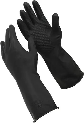 1 Pair Sabco Heavy Duty Latex Gloves w/ Cotton Lining - Large Size