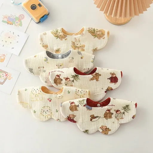 Dual Usage Baby Bibs for Drooling and Teething, Muslin Baby Drool Bibs for Boys & Girls with Hidden Pocket, Soft Cotton, Extra Absorbent, Mess-proof, for Toddler, Newborn, Infant