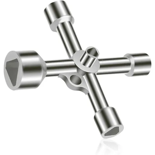 4-way triangle wrench 5 sizes Inner diameter 7mm/10mm/12mm/13mm/18mm Universal wrench for electrical cabinets, gas, water, electricity meters, cabinets