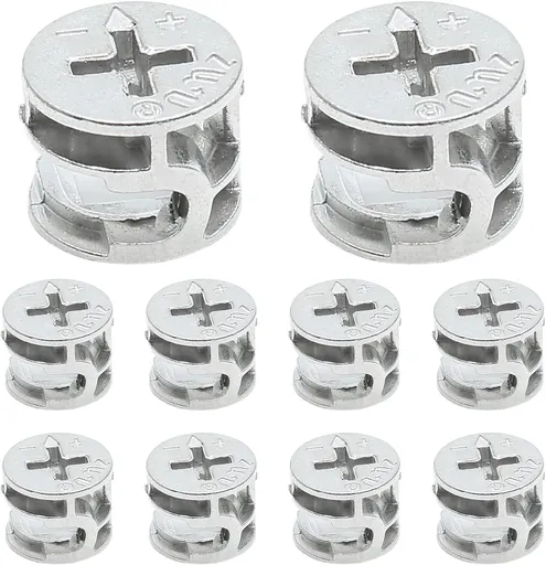 10 Pcs Cam Locks for Furniture, 12x10 mm Furniture Connecter Cam Lock Cabinet Drawer Fastener, Eccentric Locking Nuts Connectors Furnitures Repair Assembly Hardware Parts Fastener for Wardrobe Dresser
