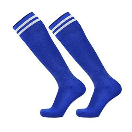 Mens Womens Sports Breathable Tube Long High Socks Knee Warm Casual Footy Soccer - Dark Blue