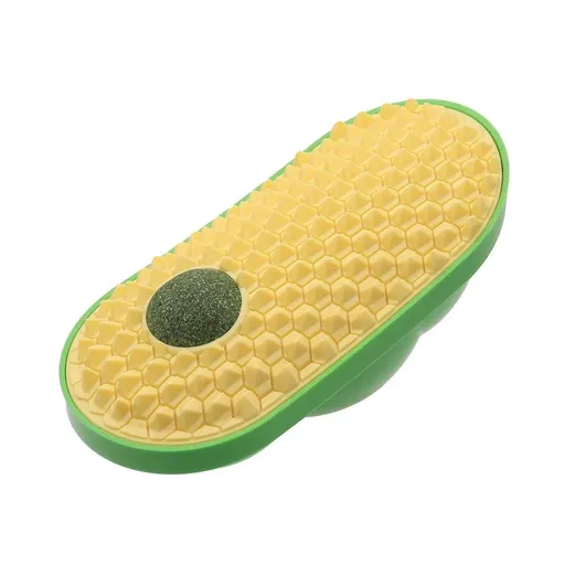 Cat Scrubber Toy for Cats Self Grooming Hair Removal Scratching Face Massage - Yellow