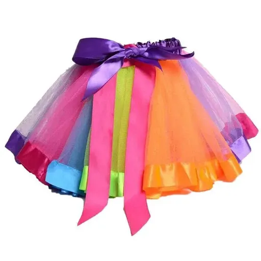 Adult Girl Rainbow Tutu Skirt Princess Dressup Party Costume Ballet Dancewear - L