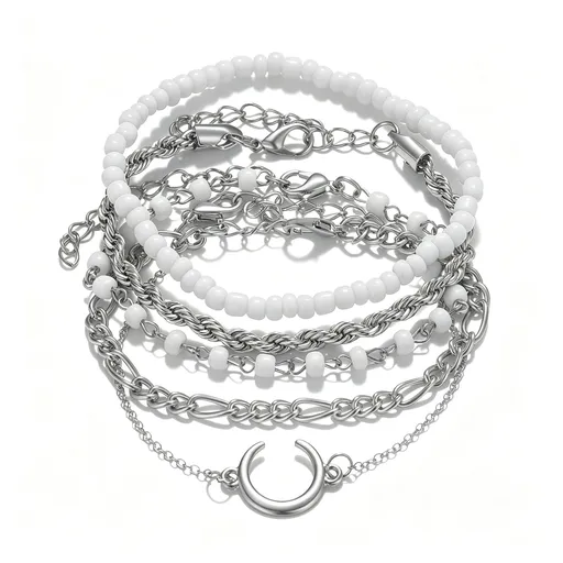 Retro Stackable Irregular Bangle Set Women Fashion Bracelet Set h558 Nice Christmas Present