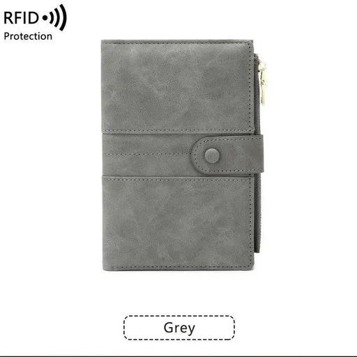 RFID-Protected Multi-Compartment Organiser for Cards Grey