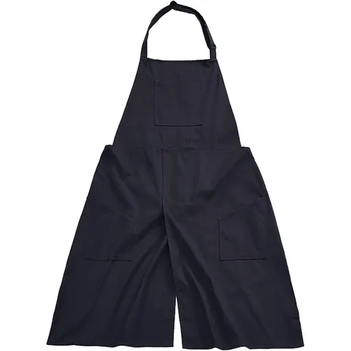 Pottery Apron Split Leg Long Artist Painting Aprons with 3 Pockets for Ceramics Clay Women Men（black）