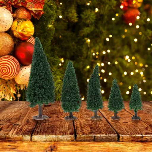 Plastic DIY Train Model Trees Lifelike Design for Decoration 10Pcs