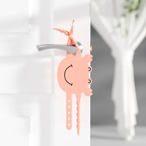Pink (6-Pack) Cute Crab Door Slam Stopper Set- Silicone Anti-Pinch & Quiet Latch Guard