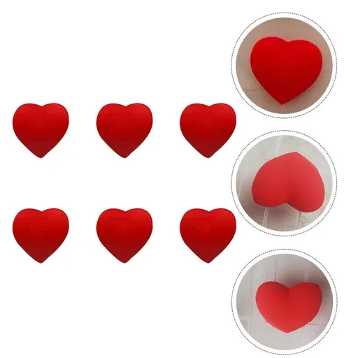 Stylish Heart Shaped Racket Dampener Red Silicone Vibration Absorber 6Pcs