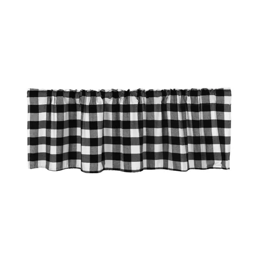 Window Valances, Black White Buffalo Plaid Valance, Linen Sheer Cafe Curtain, Farmhouse Design Window Treatment Decor
