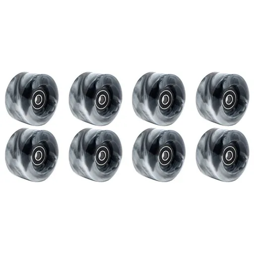 8 Pcs Roller Skate Wheels with Bearings for Double Row Skating and Skateboard 32mm x 58mm 82A,Black