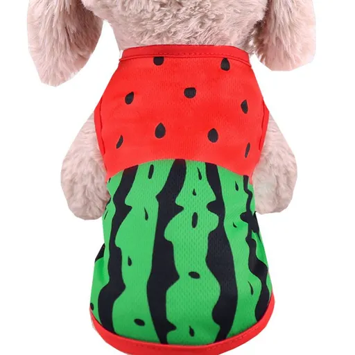 Shine Cotton Dog Vest Small Medium Pet Summer Vest-Watermelon (Red + Green) XXL (bust 55cm back length 45cm)