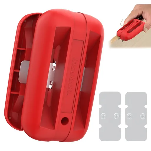Edge Banding Trimmer,Tungsten Carbide Blades,Manual Woodworking Tool,Hand Planer for Trimming ABS, PVC, Veneer and Melamine Wood Edge Banding - Red - Size 4.1in*2.1in