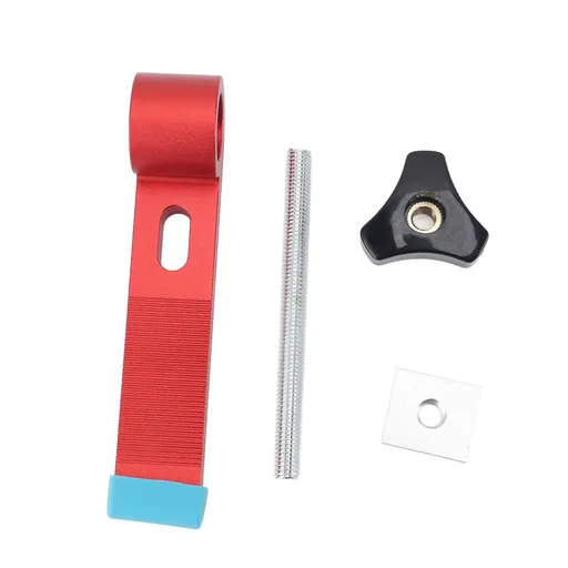 T Track Hold Down Clamps Kit,T Track Clamps for Woodworking,Aluminum Alloy Woodworking T Track Clamp Tool Easy To Install, Red