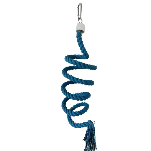 Bird Climbing Rope Toy Cotton Spiral Ladder Parrot Cage Hanging Swing Pet Toy - Blue