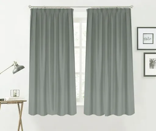 Blockout Curtains 260x160cm PINCH PLEAT+ Hooks High Level Fabric Grey Blue
