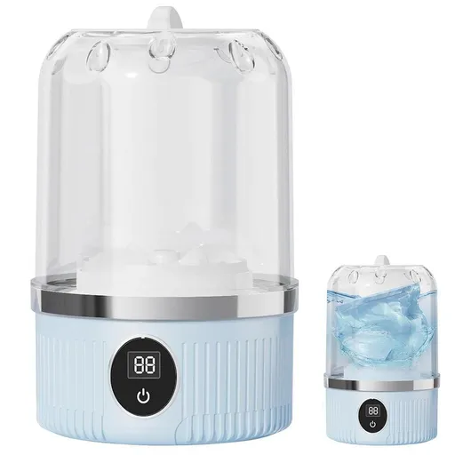 Mini Portable Washing Machine Rechargeable Small Clothes Washer for Travel Use Blue