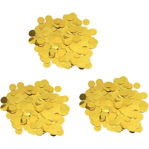 60g Golden Round Shape Confetti Decor Paper for Wedding Party - Lightweight Portable Pieces, Romantic Elegant Style for Tables