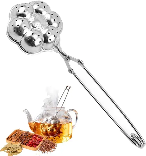 Tea Ball Tea Infer for Loose Leaf Tea, 304 Stainless Steel Fine Mesh Tea Strainer with 2 Styles (Spring Handle & Chain Hook), Reable Tea Steeper for Tea Lovers (1 PCS Spring Handle)