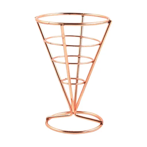 French Fries Stands Serving Holder Cone Metal Wire Basket Fried Snack Basket for Home Parties Backyard Picnics Appetizers