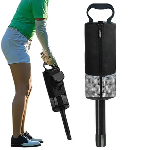 Portable Golf Ball Retriever Shag Bag - Holds Up to 70 Balls Black