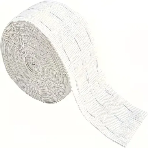 11 Yard x 3 Inch Wide Curtain Pleat Header Tape White Detachable 100% Polyester Curtain Heading Deep Pinch Tape Accessories Ribbons Pull for Window Treatments Making Pleated Curtains
