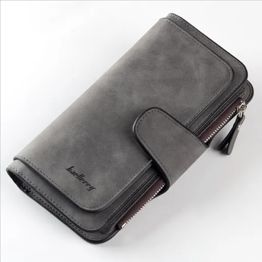 Women Lady Leather Trifold Card Wallet Clutch Checkbook Handbag Zip Purse Card Phone Holder Long Design Lady Fashion Wallets One Size Black