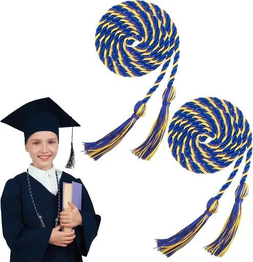 2Pcs Graduation Cords, Graduation Honor Cords, Graduation Cord 2026, 67" Long Braided Tassels Cords Graduation Ropes Cords Honor Cord for Bachelor Gown for Student Master Doctoral (Blue)