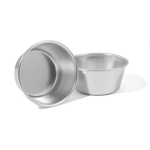 2pcs Pudding Cup Circle Cake Pan Mini Baking Pans Stainless Steel Muffin Pan Single Cupcake Pan Pudding Molds Cups Egg