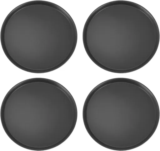 16-Inch Round Non-Slip Serving Trays – 4 Pack Rubber Surface Plastic Tray Set for Restaurant, Café & Bar