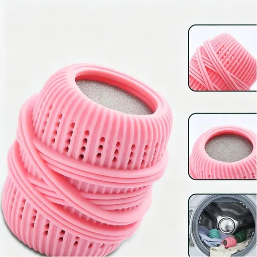 2pcs Set Washing Machine Laundry Ball, Laundry Balls Set of 2, Fabric Softener Dispenser Balls for Washing Machine, Blue/Pink