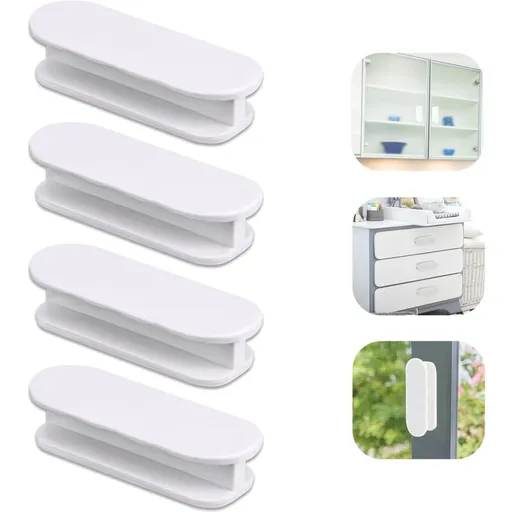 Balcony Door Knob, 4 pcs Set Door Handles, Cabinets, Furniture Glass, Plastic Look