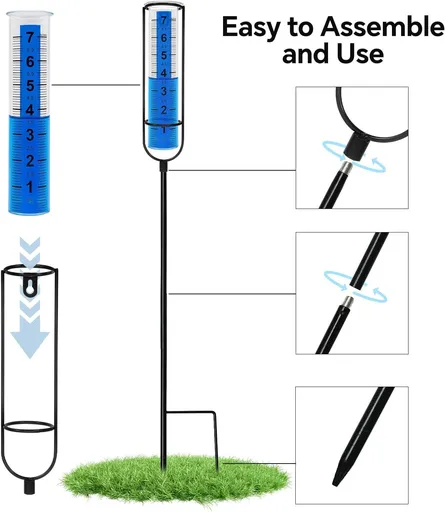 Rain Gauge Outdoor for Yard, Heavy Duty Rain Guage Gage Freeze Proof Best Rated, Large Plastic Water Gauge with Floating Duck and Ball, Playful & Accurate