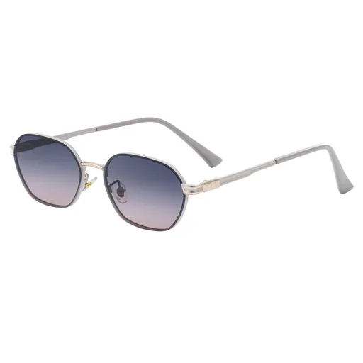 Purple Gradient Lenses Chic Oval Sunglasses for Women - UV400 Protection Lightweight Metal Frame, Comfortable Design