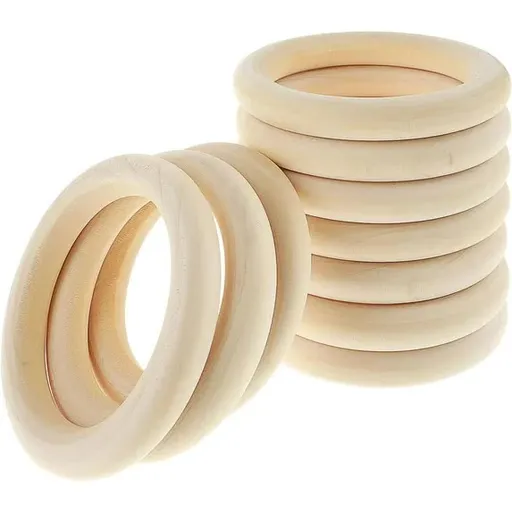 10 Pcs Unfinished Natural Wooden Rings for Crafts 70mm/3 Inch Wooden Rings Macrame Wooden Rings Without Paint for Crafts DIY Pendant Connectors Jewelry Making Macrame Supplies