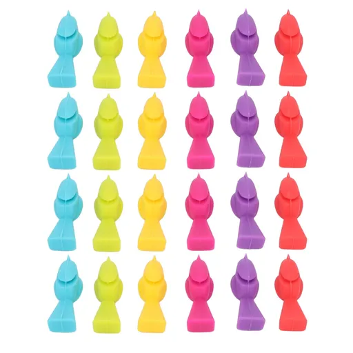 4 Set Wine Cup Labels Silicone Reusable Bird Shape Drinking Glass Identifier Markers for Bars Parties