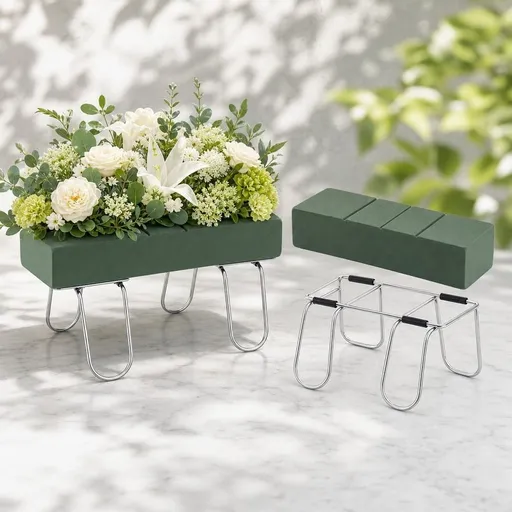 1 Pc Christmas Cemetery Saddle Headstone,Headstone Saddle with Flower Foam,Cemetery Saddles for Headstones,Galvanized Gravestone Saddle Block,Cemetery Headstones for Outdoor Memorials