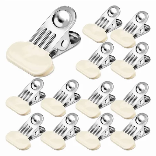 12 Pack Chip Bag Clips for Food Storage, Food Clips Bread, Stainless Steel Chip Clips , Clips for Kitchen and Office