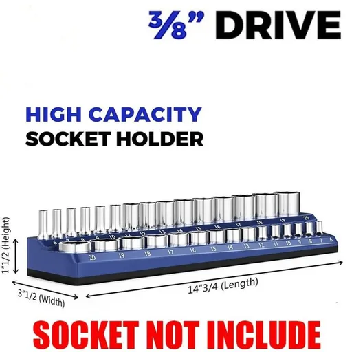1PC 3/8" Blue Metric Magnetic Socket Organizer Storage Holder Trays Single size