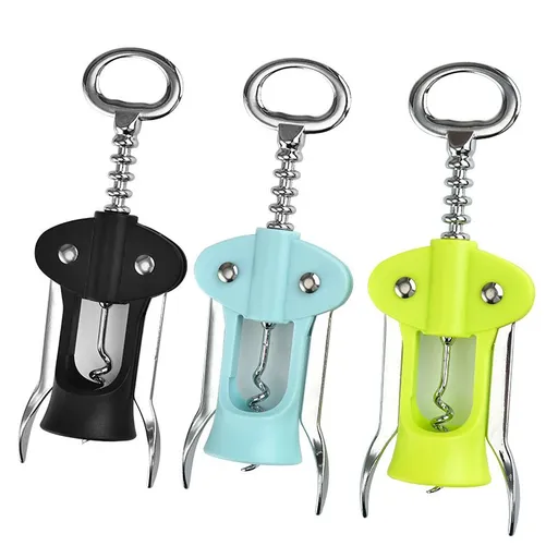 Green Bottle Opener Zinc Alloy Lovely Waiter Metal Beer Wine Corkscrew Self Centering Worm, Manual Wine Bottle Opener,（3 pcs）